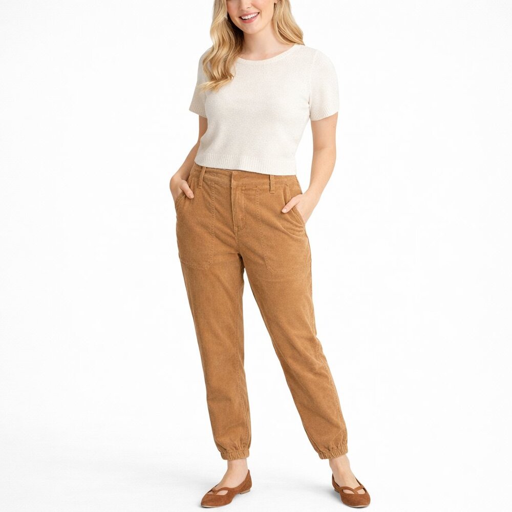 Banana Republic Size 2 Womens Corduroy Jogger Pants Size 2 Camel Brown